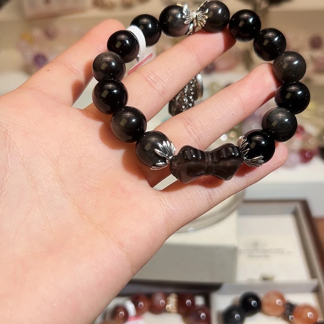 合金手链烟晶银耀石