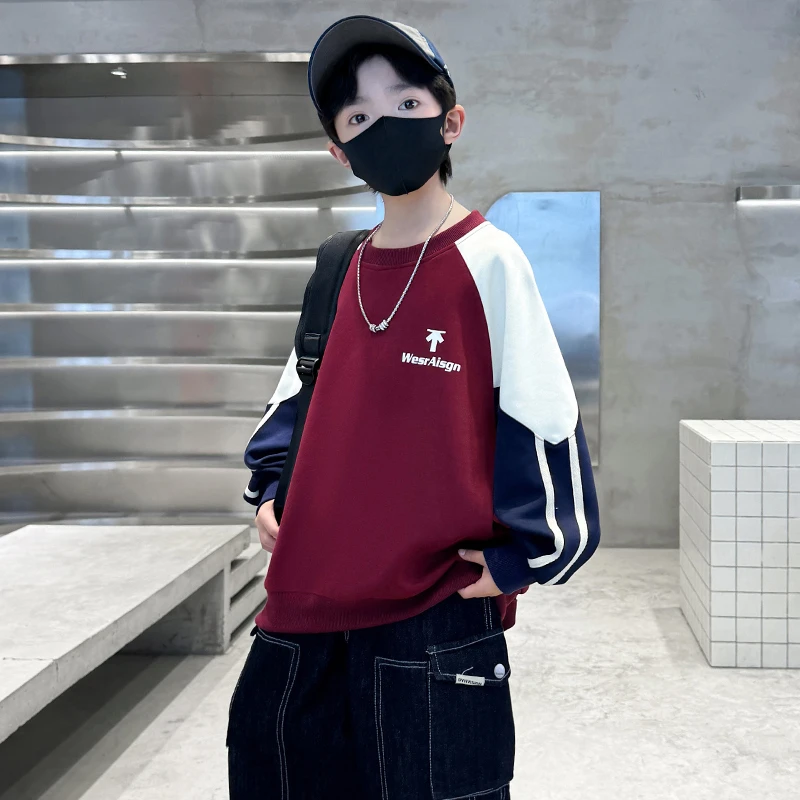 儿童装男童卫衣春秋款2025新款中大童痞帅春装帅气男孩春季上衣潮