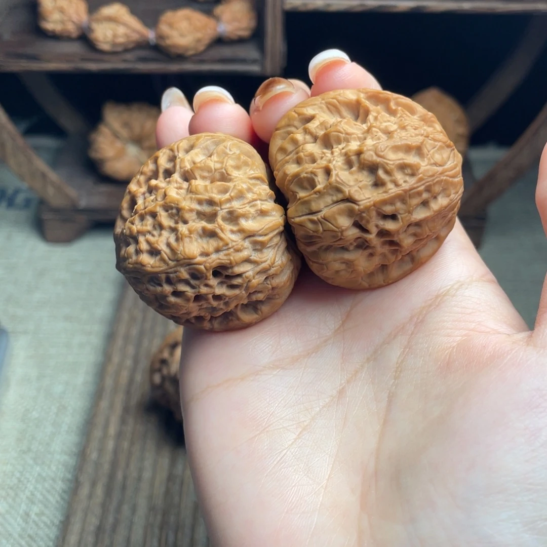 吊坠文玩核桃大团圆42 全品白茬精配毕业红皮