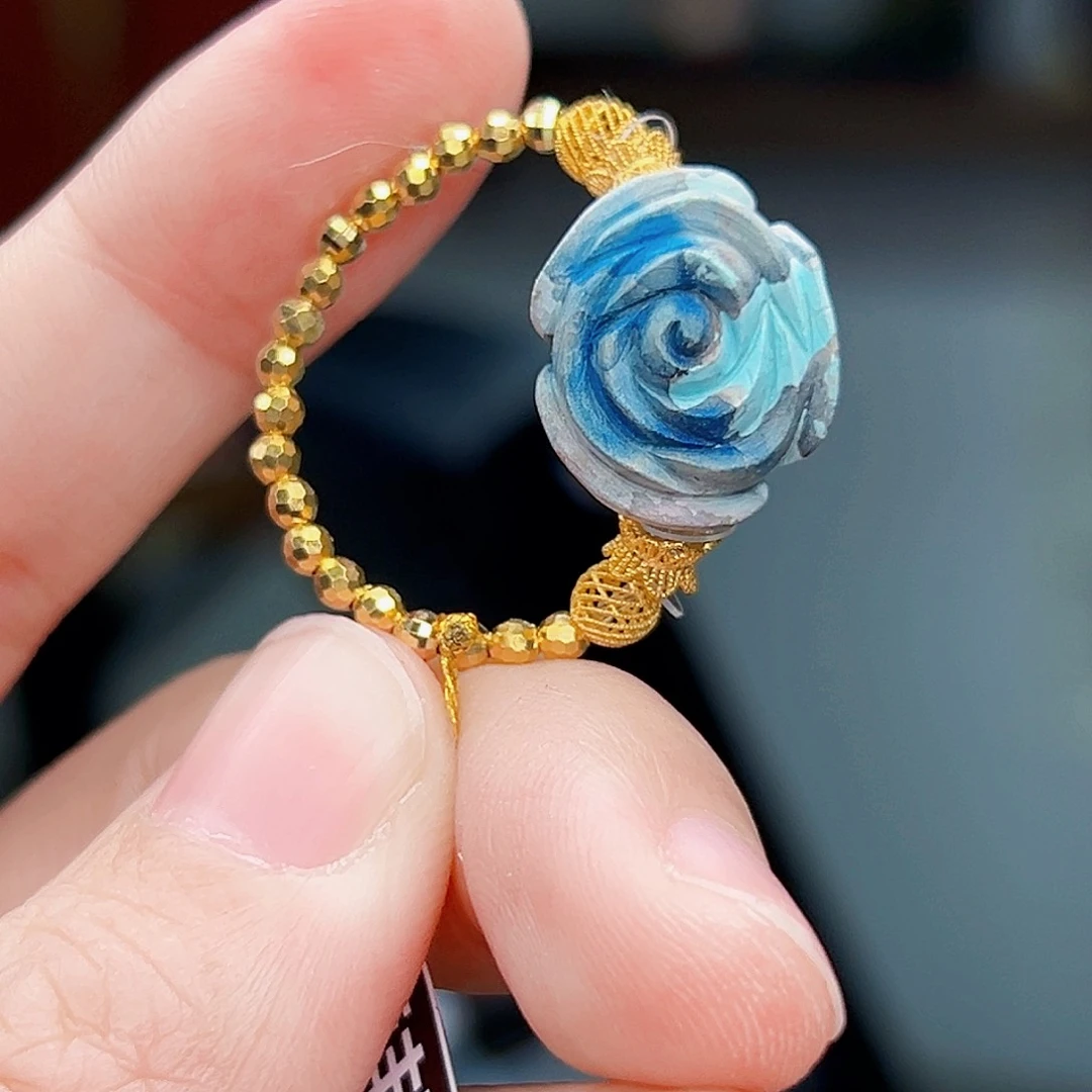 绿松石珠宝奇石18K金镶嵌