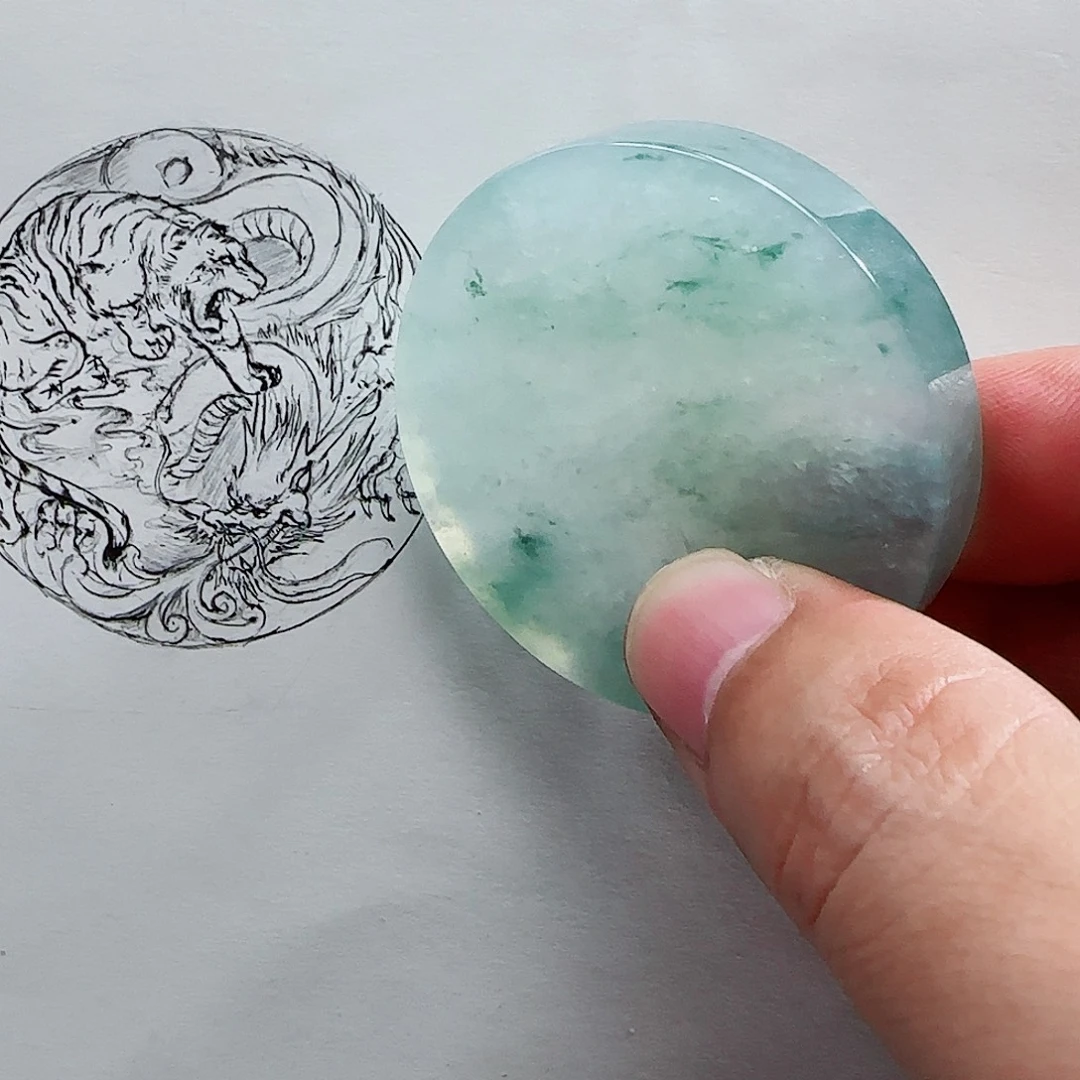 定制翡翠未镶嵌缅甸天然A货翡翠含老师工艺