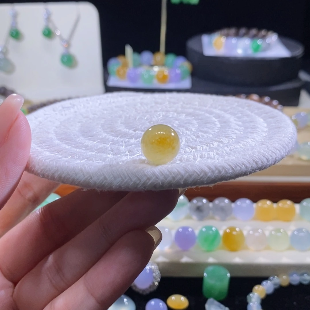 翡翠未镶嵌颈饰冰橘子黄珠卡11.6