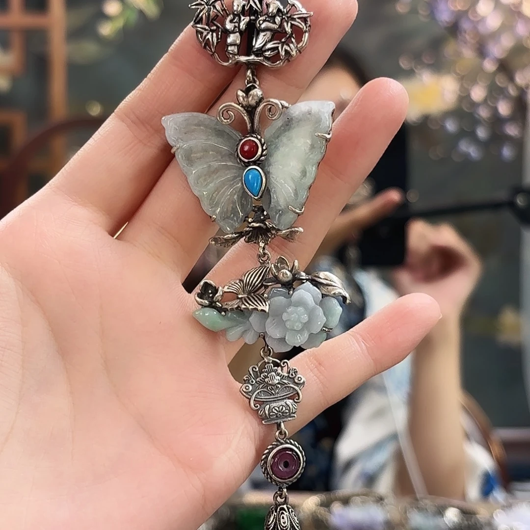 翡翠银S925镶嵌颈饰