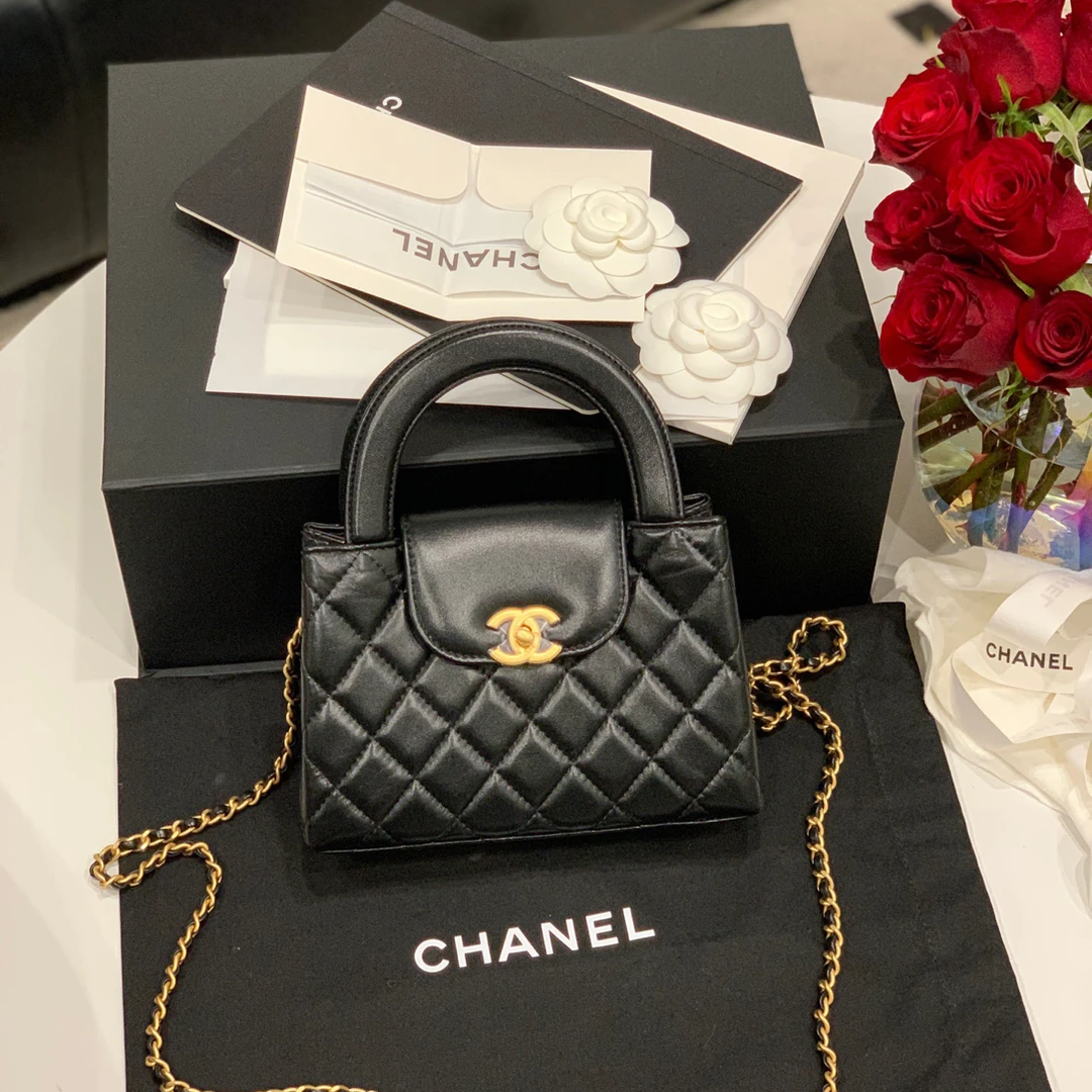 99新 Chanel/香奈儿 26c黑金kelly大号斜挎包/全套
