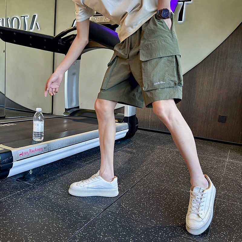 2025夏季新款男士速干大口袋工装五分裤休闲百搭宽松短裤薄款直筒