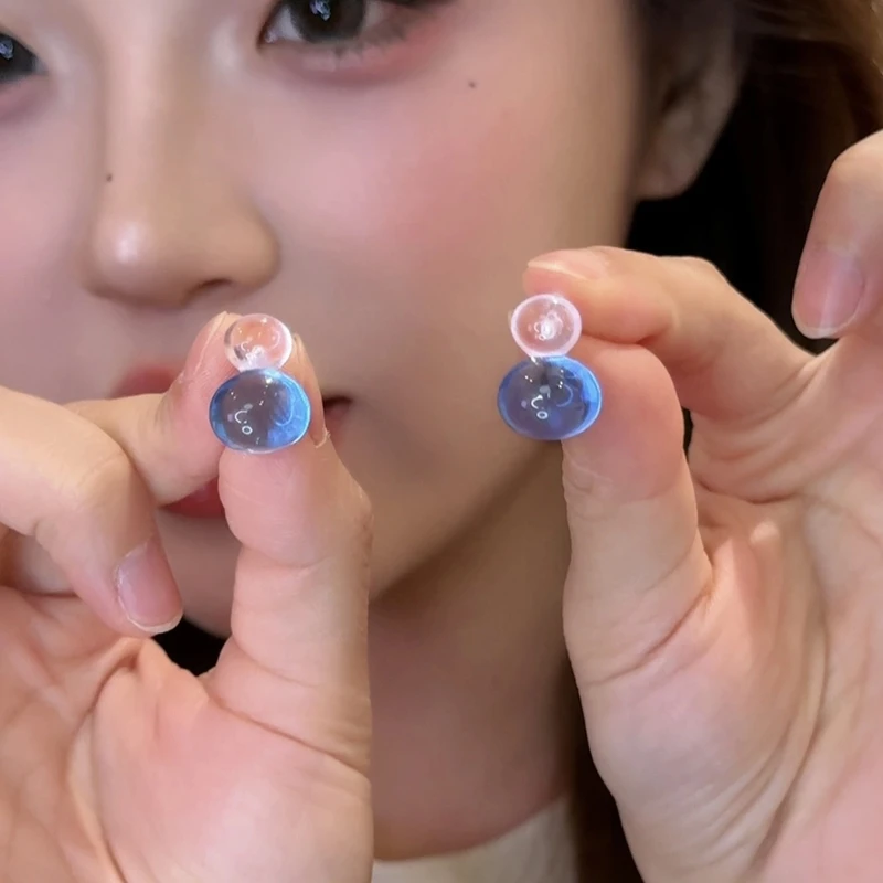 铜合金耳饰 邂逅盛夏！松弛感冰透糖果撞色球球耳钉小巧耳饰SX