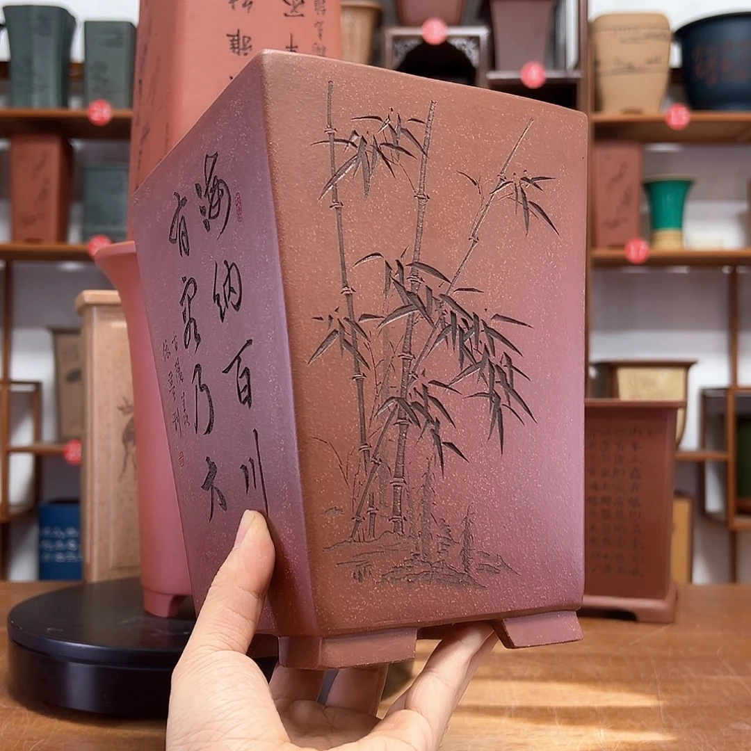 别***问紫砂花盆周之夏精品紫砂花盆