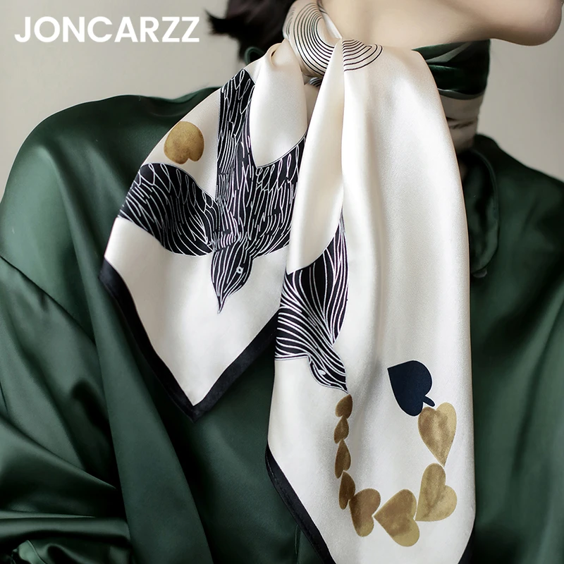 JONCARZZ时尚印花真丝丝巾女高端披肩杭州丝绸桑蚕丝大方巾