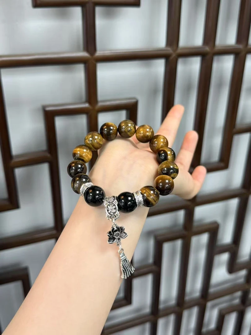 【莹莹专属】天然虎眼石手串M4790