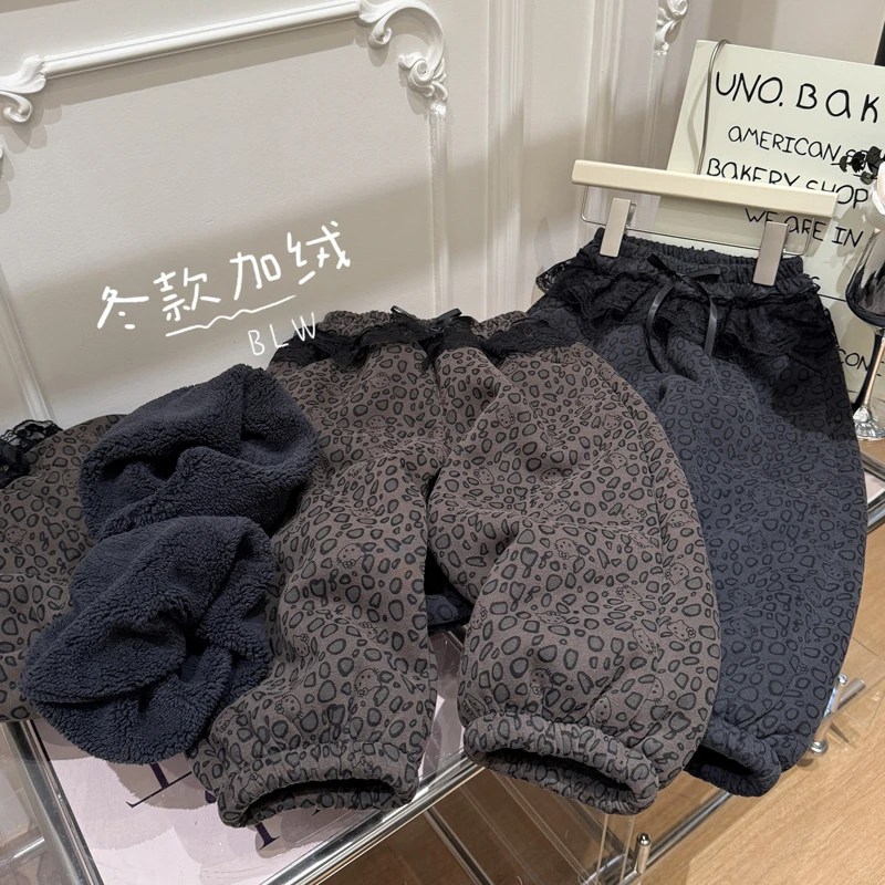 秋冬女童潮款加绒加厚棉裤宝宝韩版保暖洋气时尚休闲裤子儿童童装