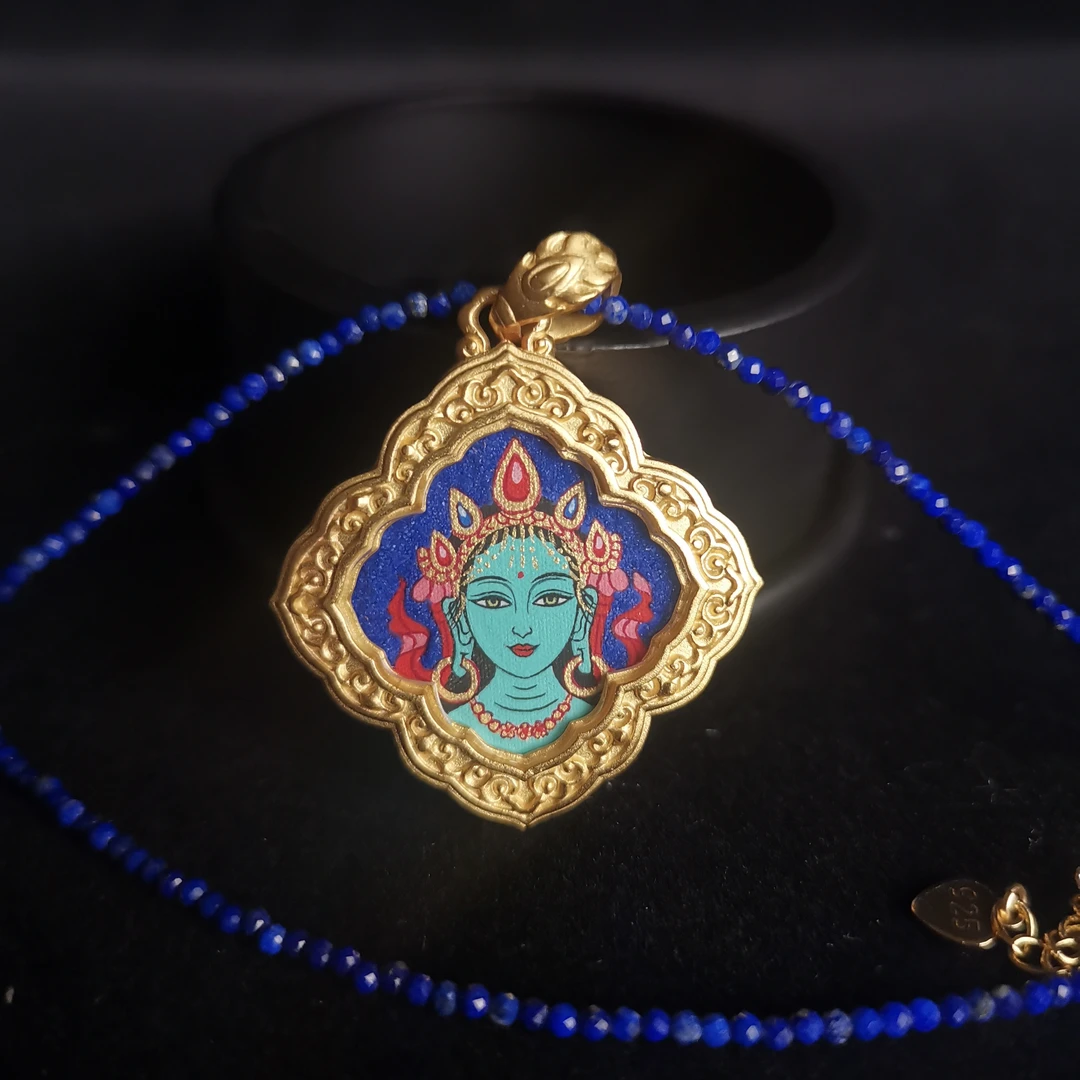 绿度纯手绘唐卡菱形