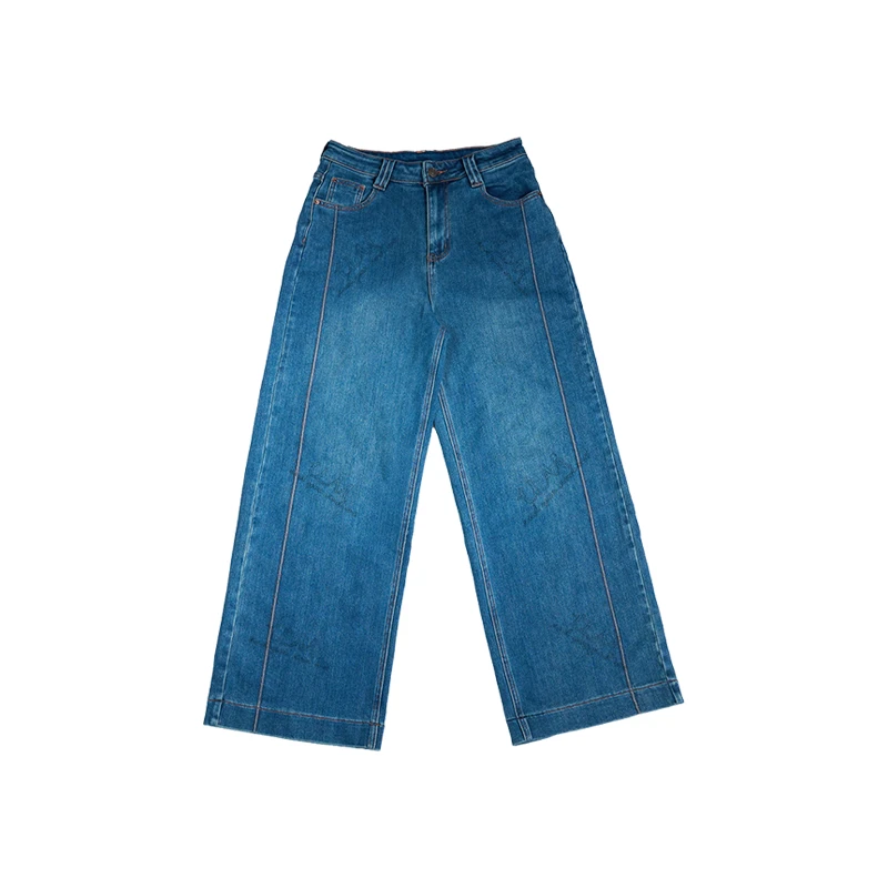 【U.M】直筒弹力水洗蓝牛仔裤植绒保暖四面弹高弹中高腰显瘦