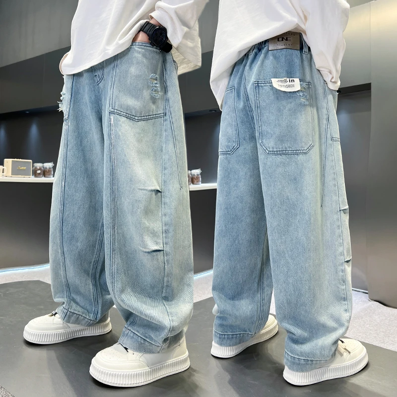 男童牛仔裤春秋款2025新款秋季宽松休闲裤中大儿童男孩春装裤子潮