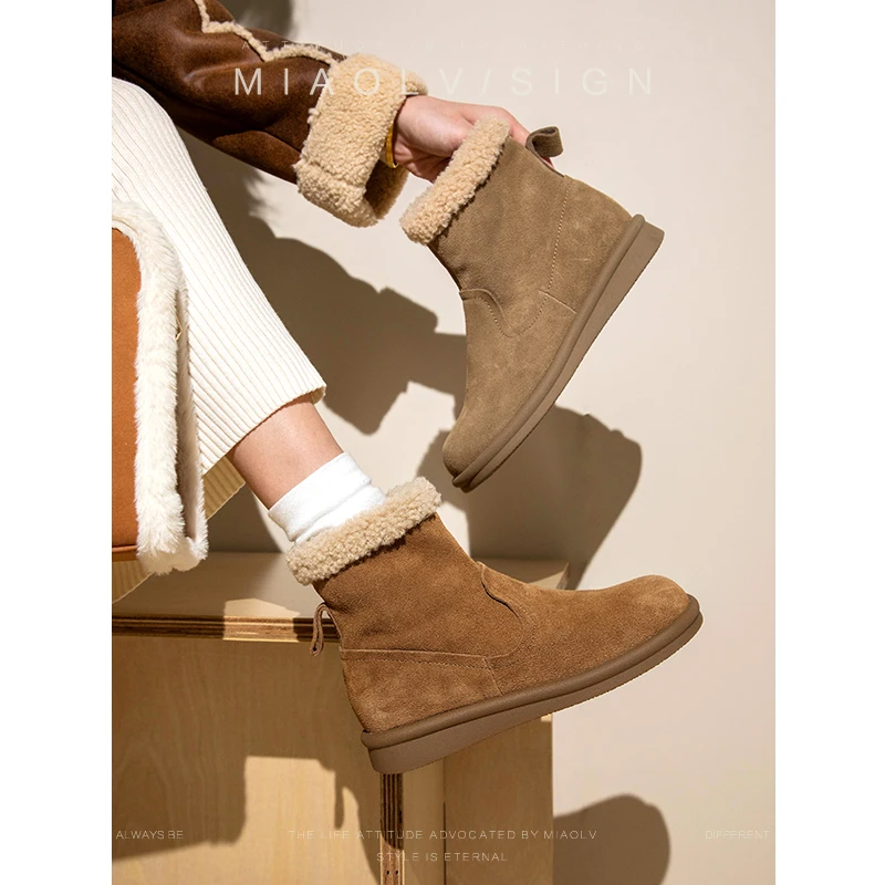 「妙侣」蒙特利尔~厚底雪地靴女冬季加绒加厚保暖棉鞋靴子女短靴