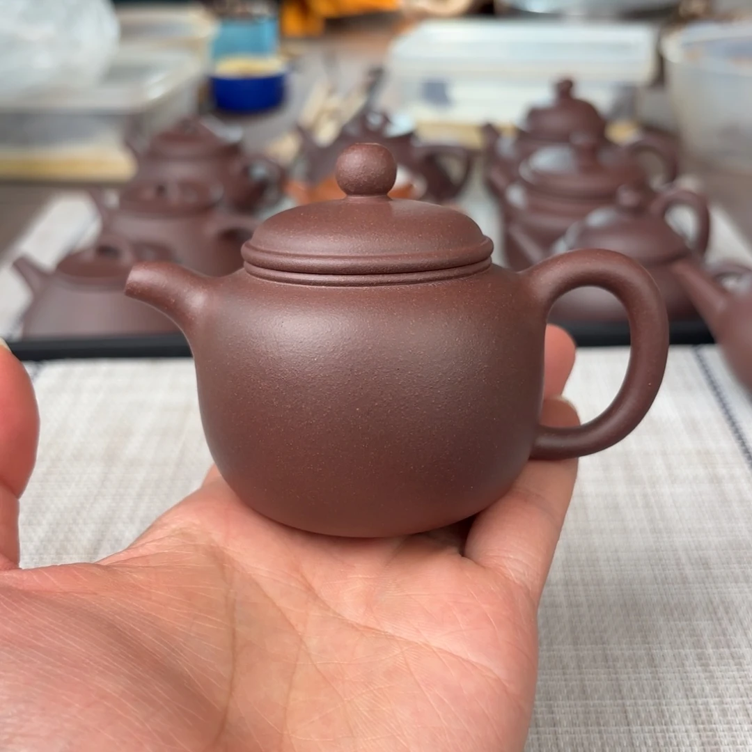 紫砂茶壶半手工老紫泥匏尊壶130