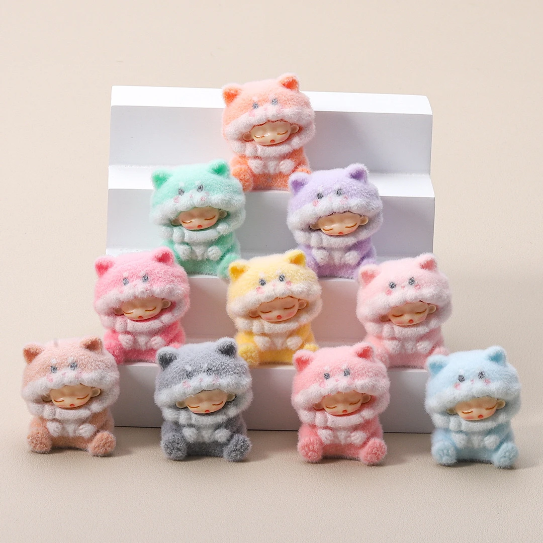 【双许愿+对对碰+九宫格】植绒云梦小狗diy饰品树脂车载桌面小摆件