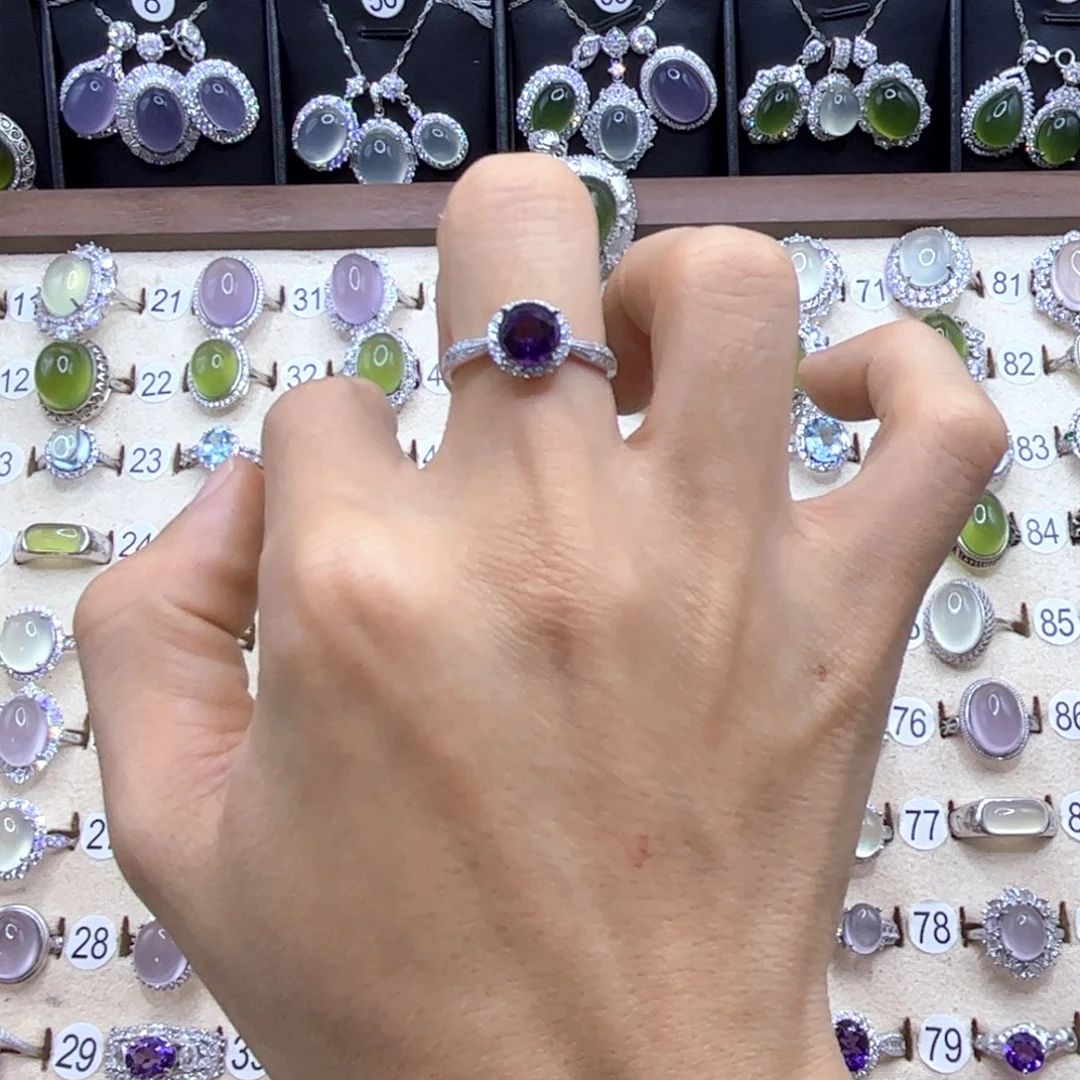 白***ん岫玉银S925镶嵌戒指