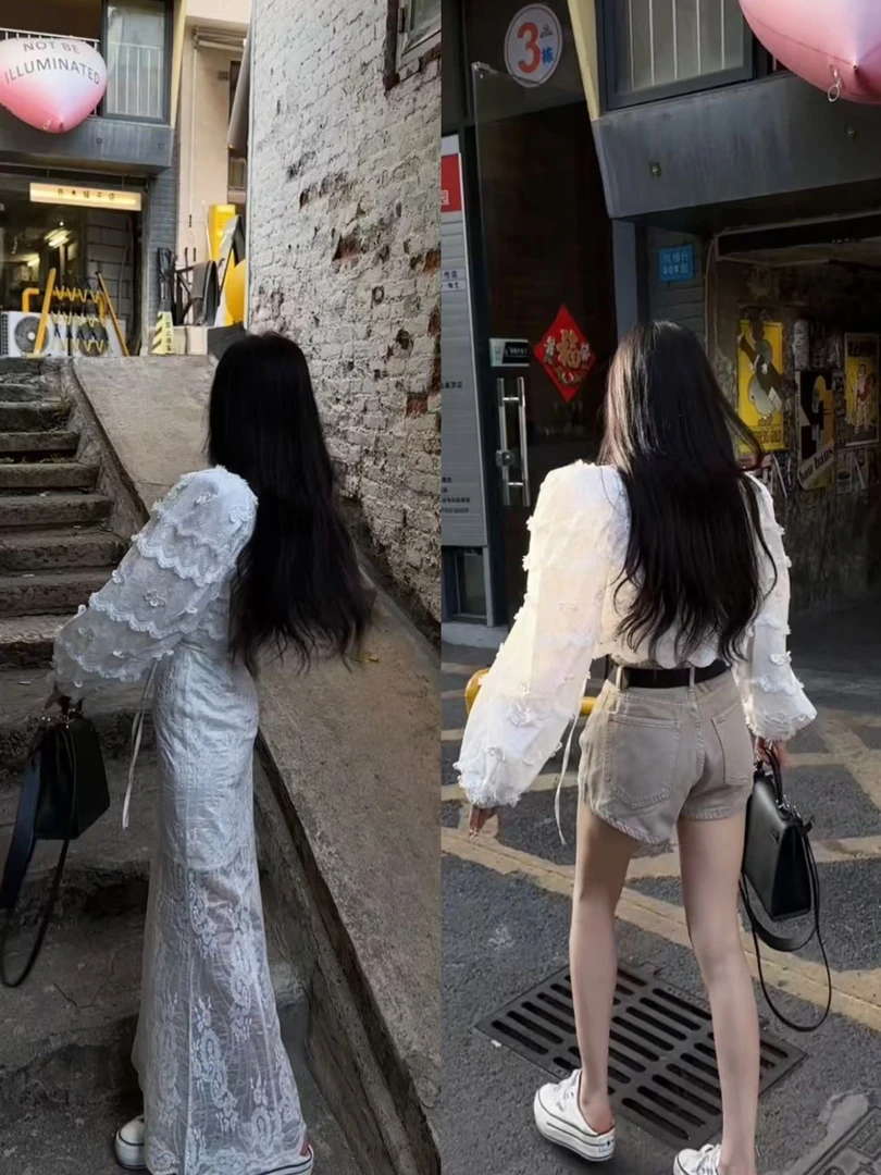 蝴蝶重工上衣/刺绣裙/腰带短裤