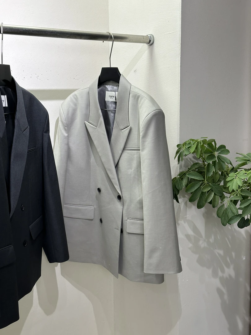 泡菜格雷系设计西装春季气质简约韩版外套