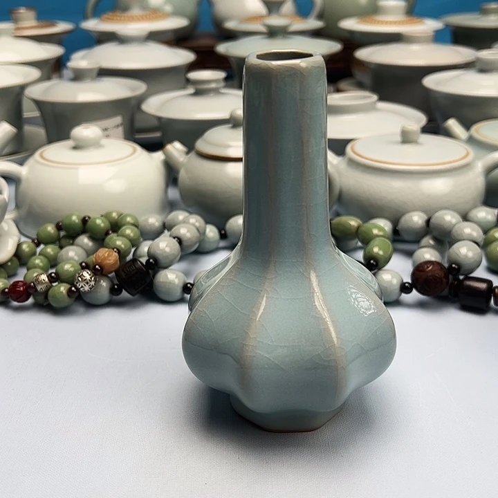 杯仿古天蓝釉花瓶原矿原釉原产地