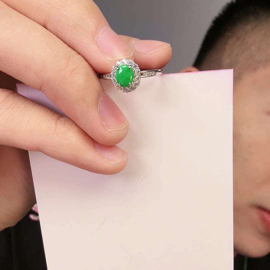 翡翠颈饰银S925镶嵌一件