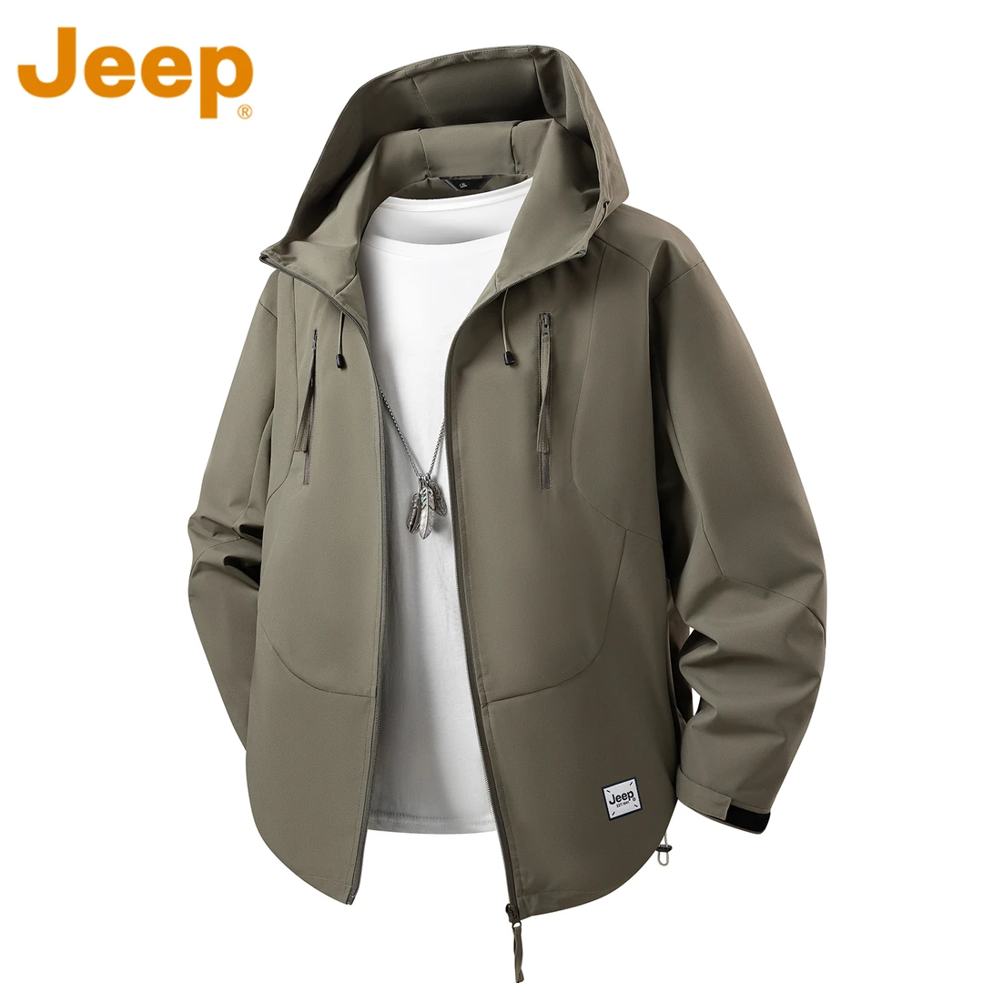 JEEP吉普户外登山冲锋夹克男款秋季暴雨级防风防水旅游登山服外套