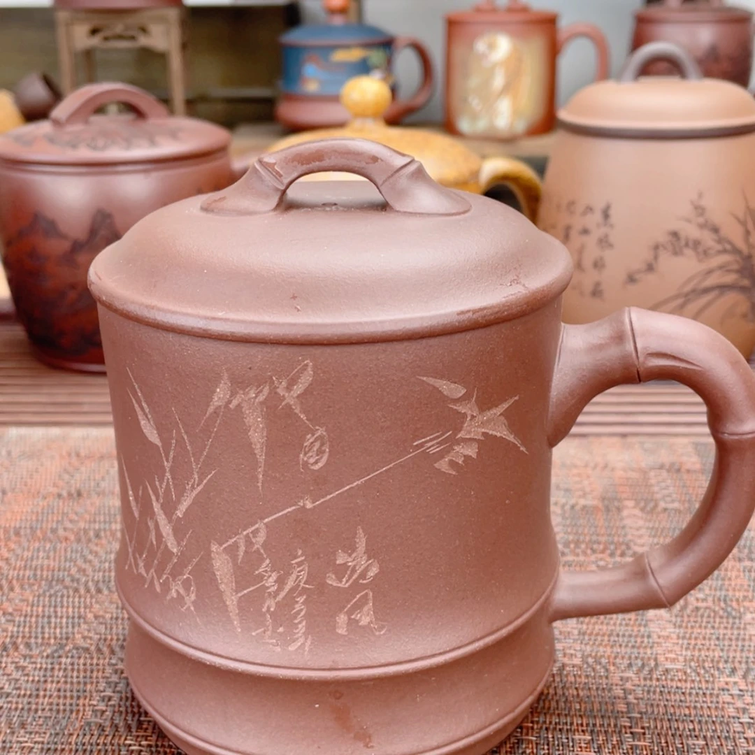 【闪购商品】茶杯紫砂宜兴原矿紫砂盖杯
