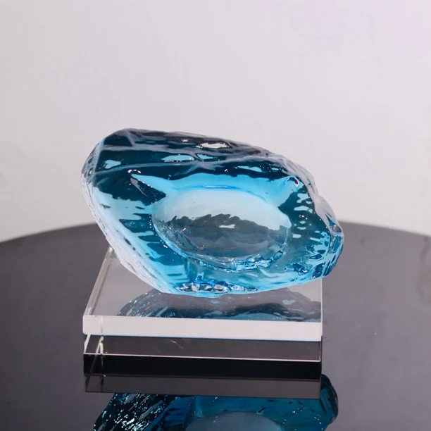 晶莹琉璃设计师款【高档烟灰缸】意式轻奢极简高档琉璃摆件