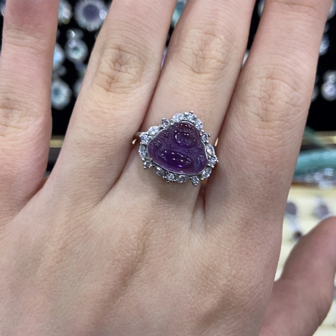 戒指银S925镶嵌紫晶