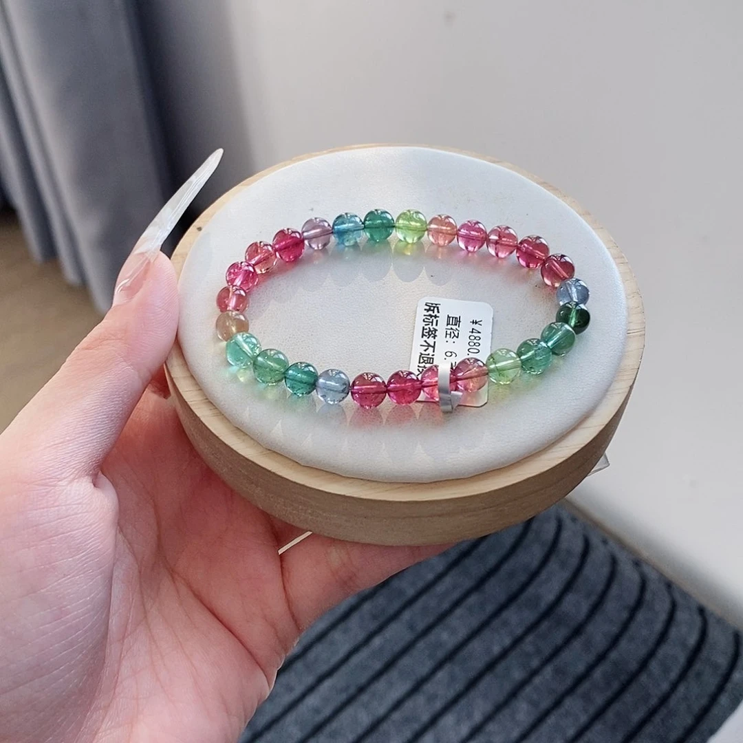 未镶嵌手链碧玺艳丽