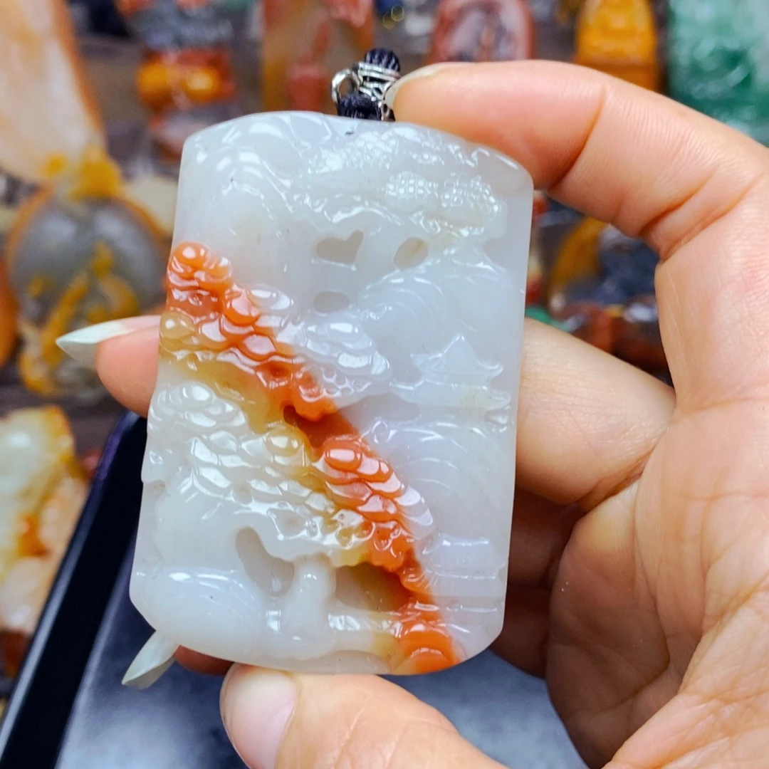 石英质玉（黄龙玉）未镶嵌挂件