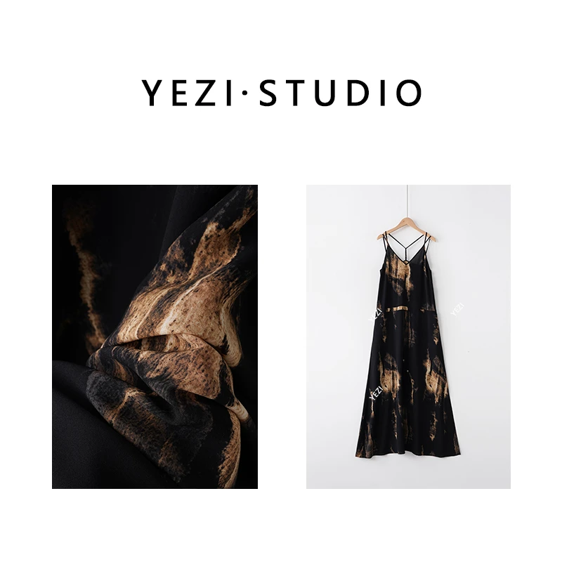 “旅行家”轻奢时尚女装连衣裙清凉垂感双纡绉长款连衣裙24231123