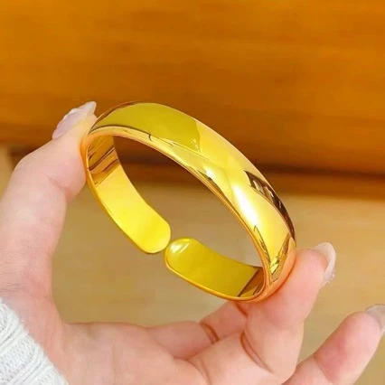 【12N光面开口手镯】时尚精美亮面实心素圈手镯女款