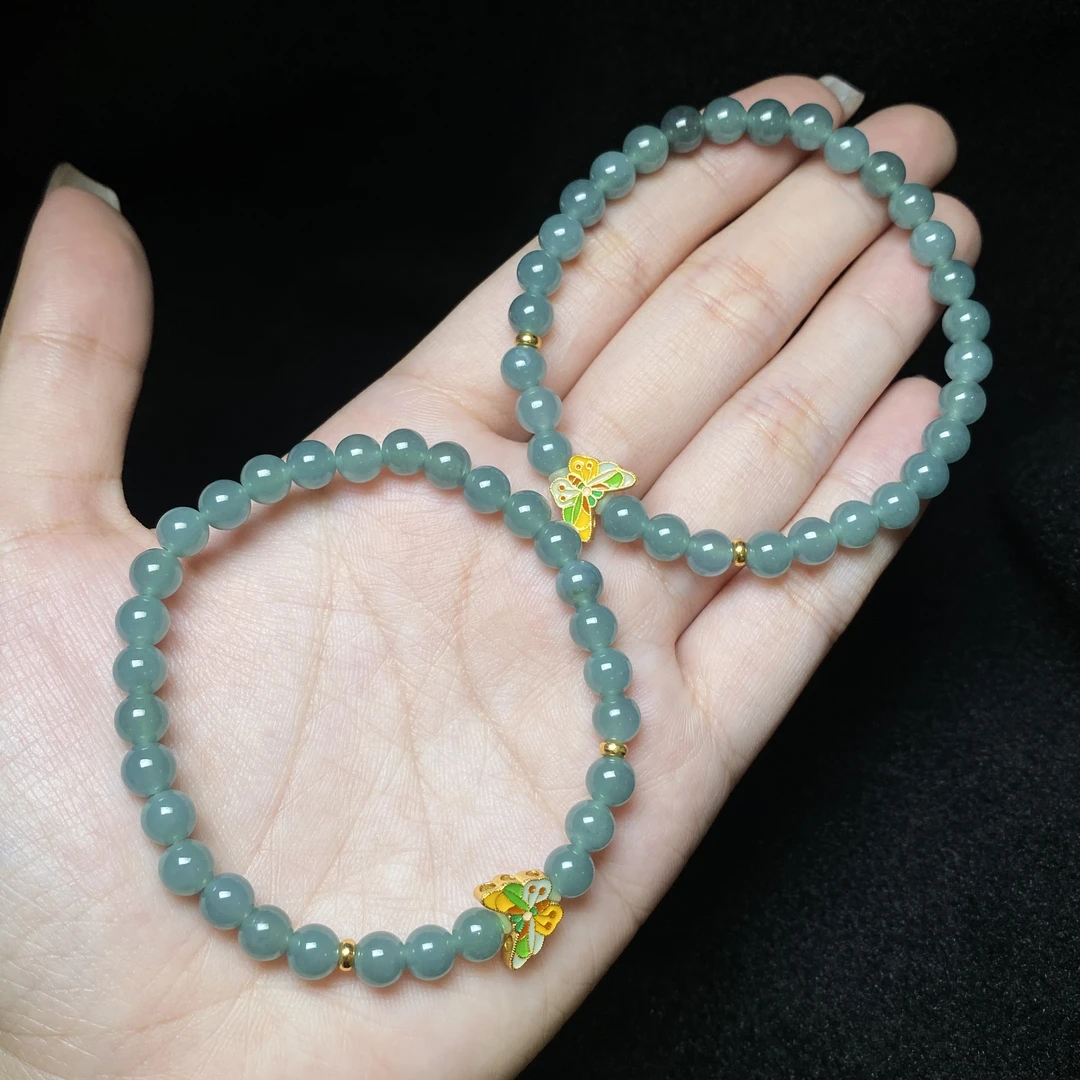 【小北珠宝】翡翠DIY单圈手串约5.5mm+【多样性发一件】8-BH75X531