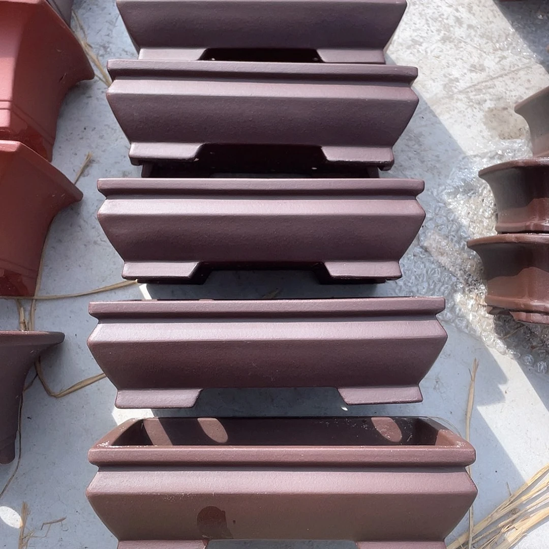 处理紫砂一组五只马槽