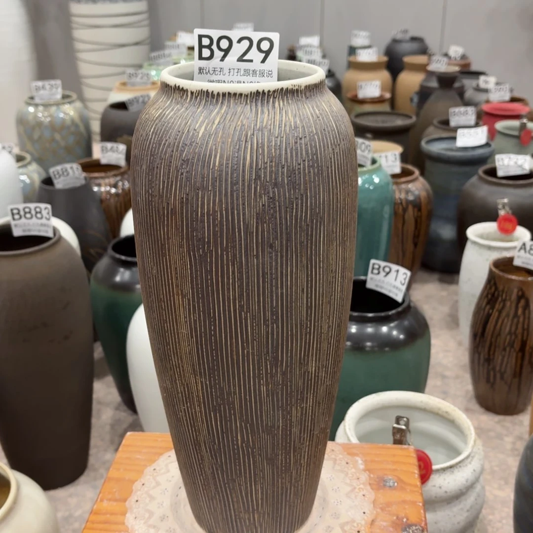 摆件永****?口裂929 景德镇陶瓷花瓶高34口9