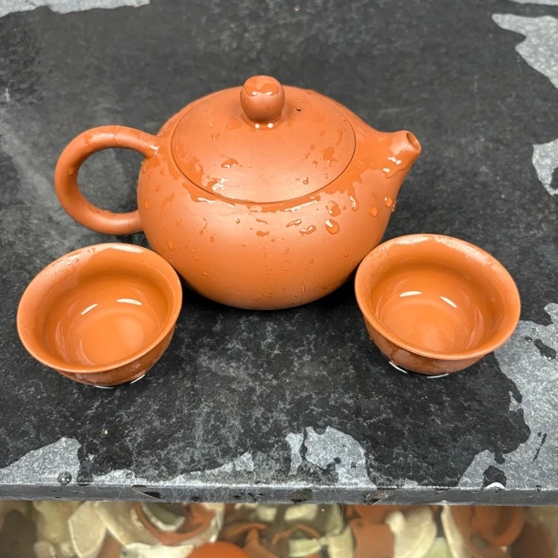 宜兴原矿紫砂壶一壶两杯茶具三件套