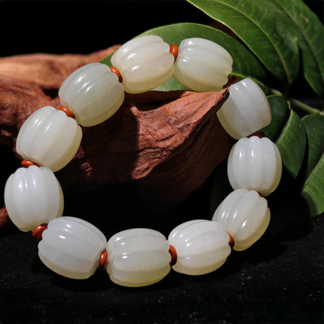 和田玉瓜珠手串（孤品）  8002Z