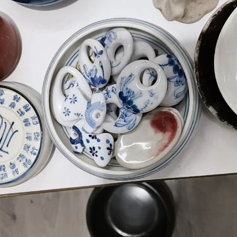 杯陶瓷摆件不固定一件造型花色随机一个
