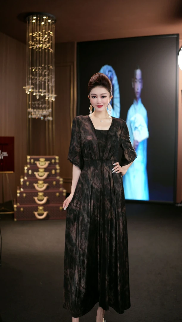 (娴儿)-轻奢显瘦气质高贵法式设计师连衣裙D29245