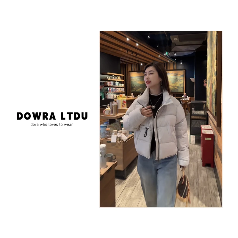 朵拉【轻绒时代】2025年冬季新款半高领纯色长袖百搭羽绒服302-002