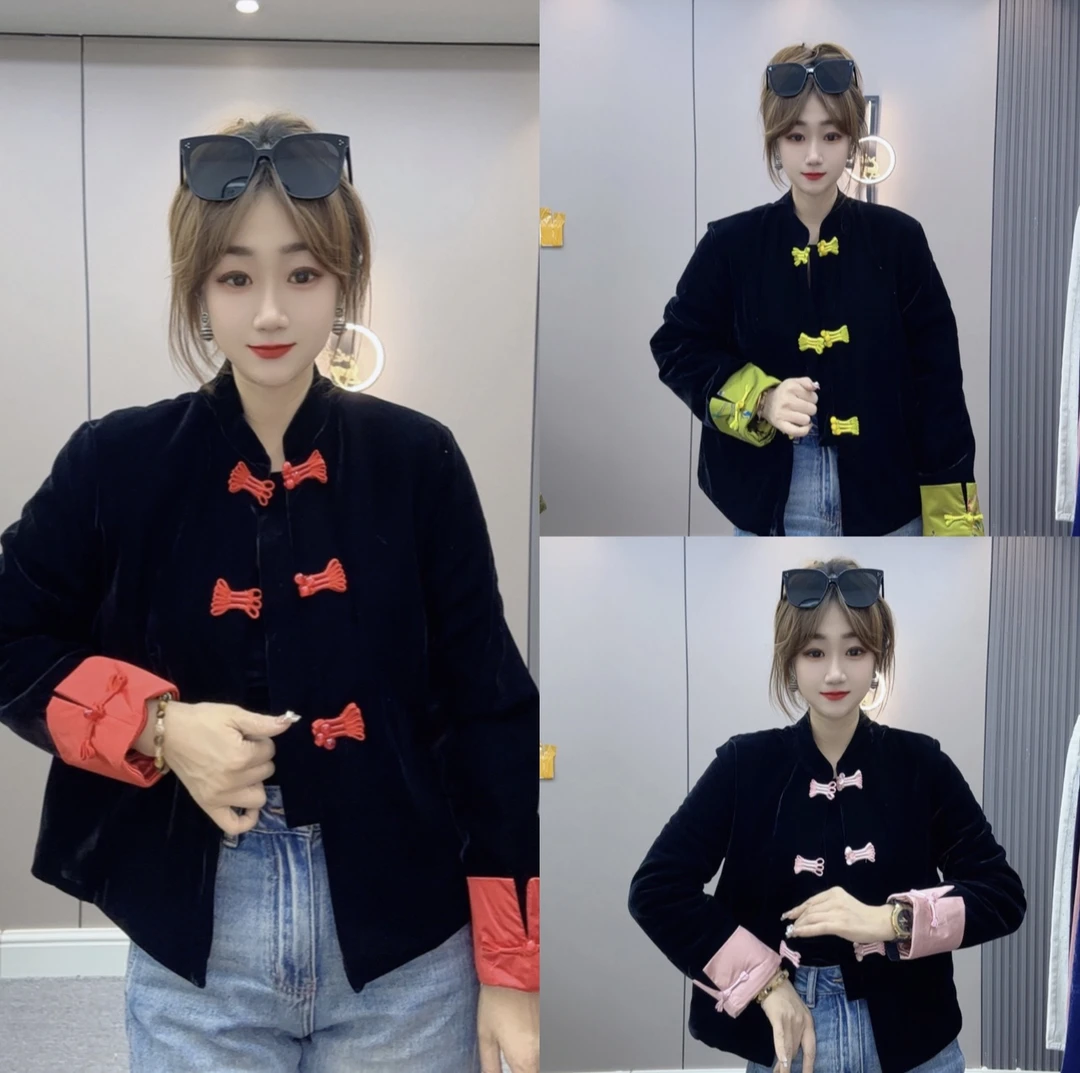 T-885冬季丝绒加厚棉服