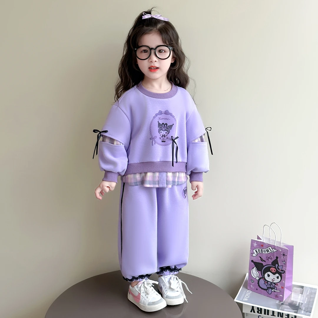 女童假两件卫衣套装洋气儿童春秋季新款女宝宝休闲两件套小女孩潮