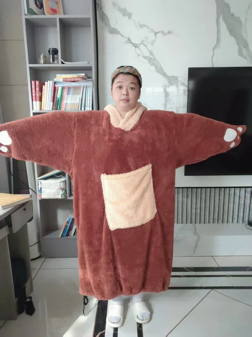 300-400斤胸围200超肥特大号宽松胖女生睡裙冬过膝法睡袍家居裙