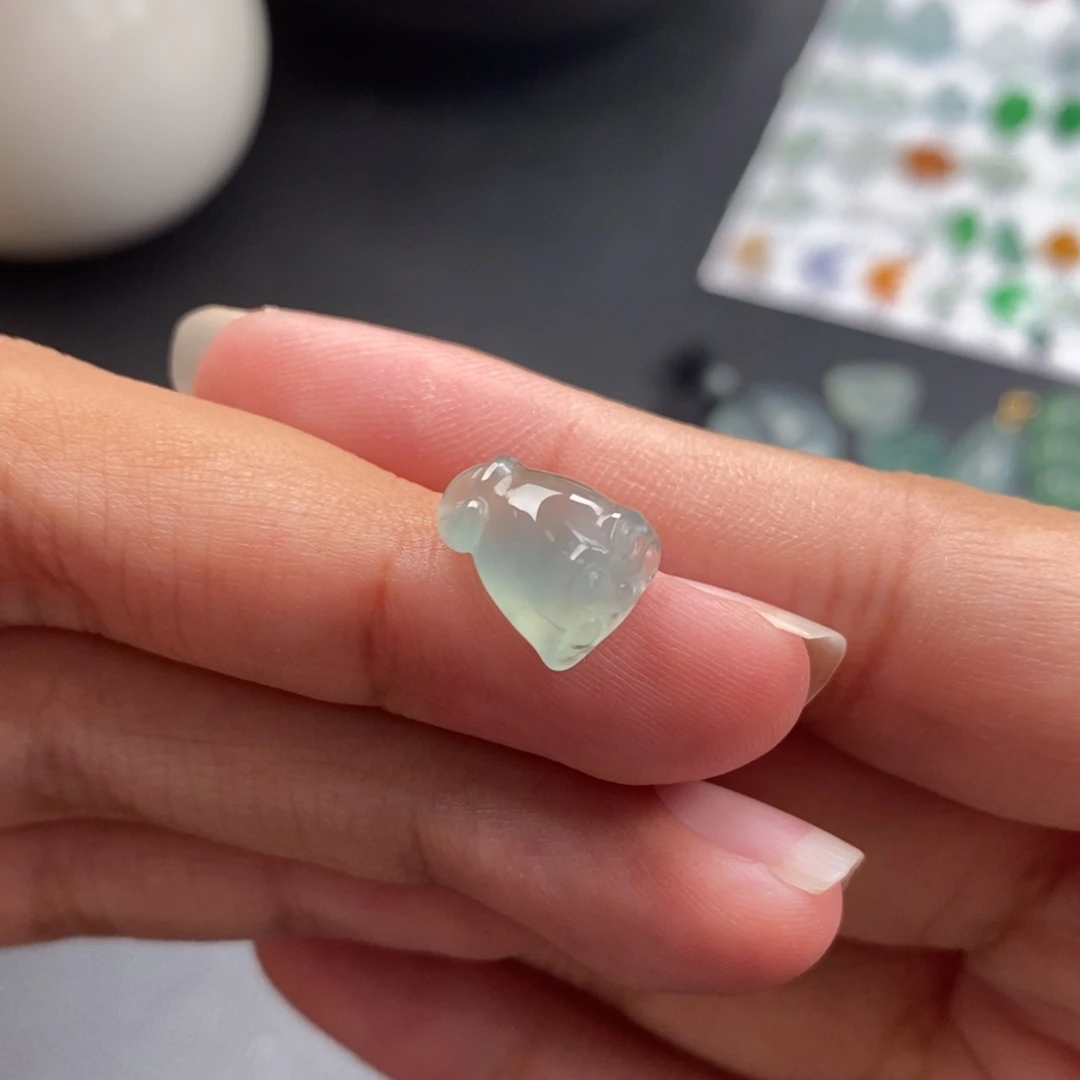 翡翠裸石冰晴雪花棉莲蓬