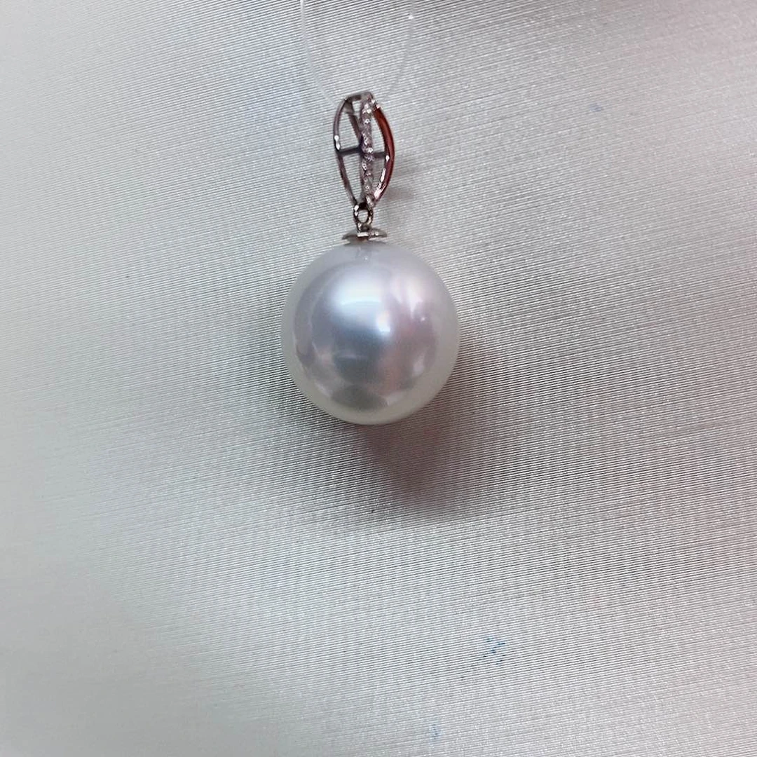 吊坠(不含链)18K金镶嵌海水珍珠11-12