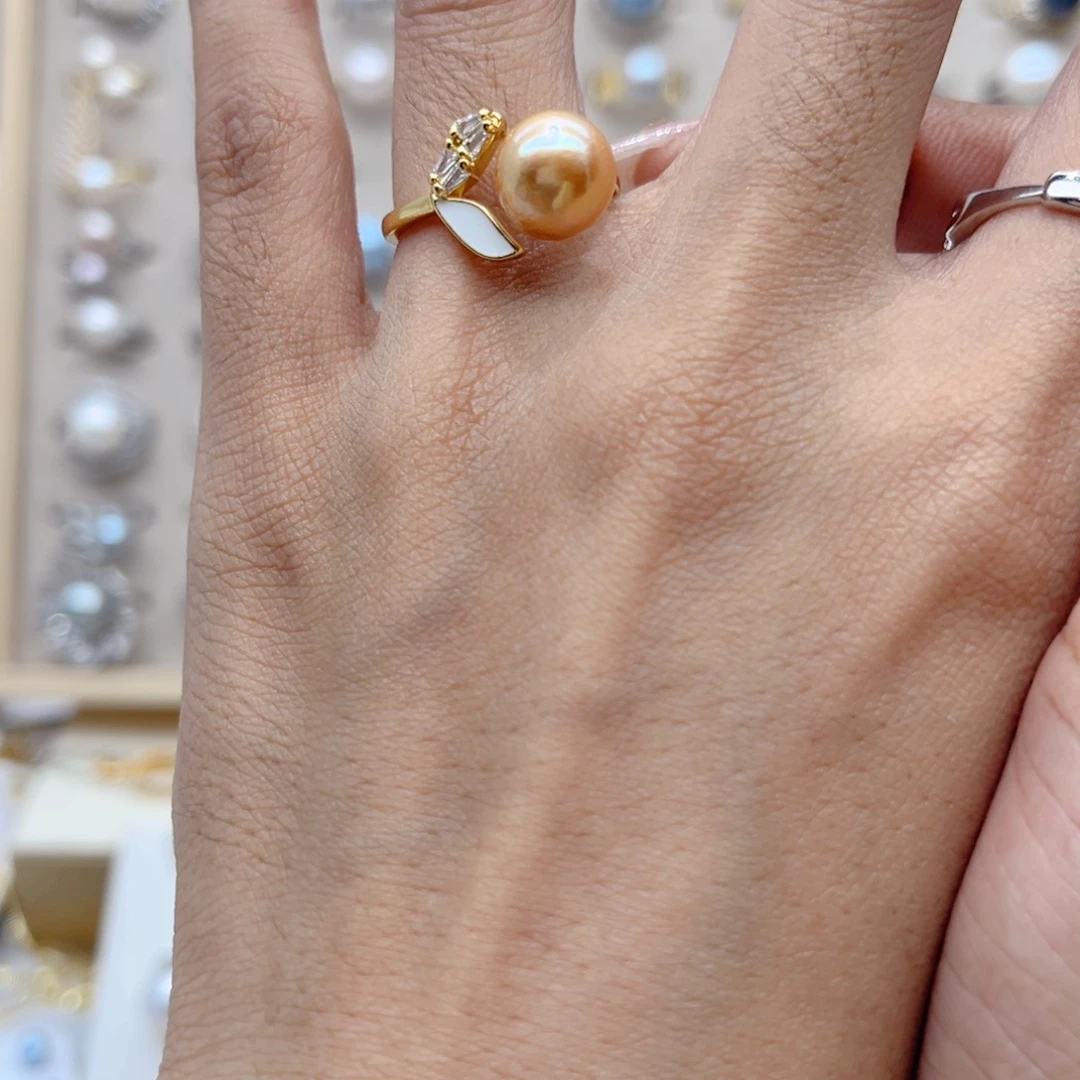 戒指合金淡水珍珠?***心