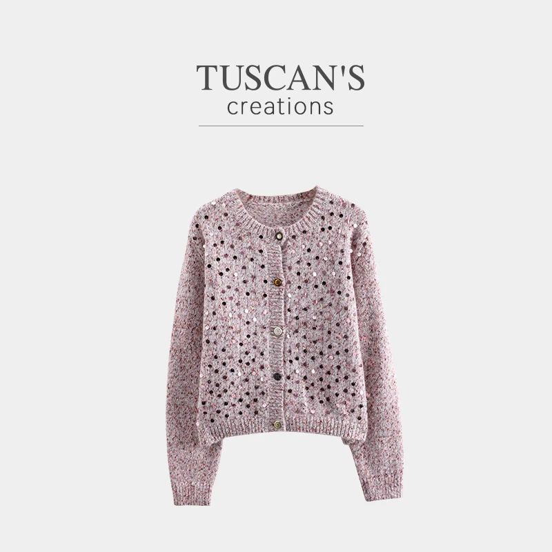 TUSCAN'S CREATIONS秋冬款品质女装毛织小香风开衫毛衣外套TS时代