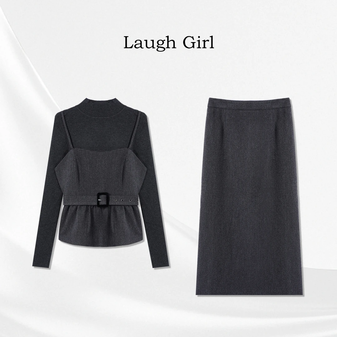 楚楚君 Laugh girl【精致套装】羊毛小香风三件套休闲套装DL55056J
