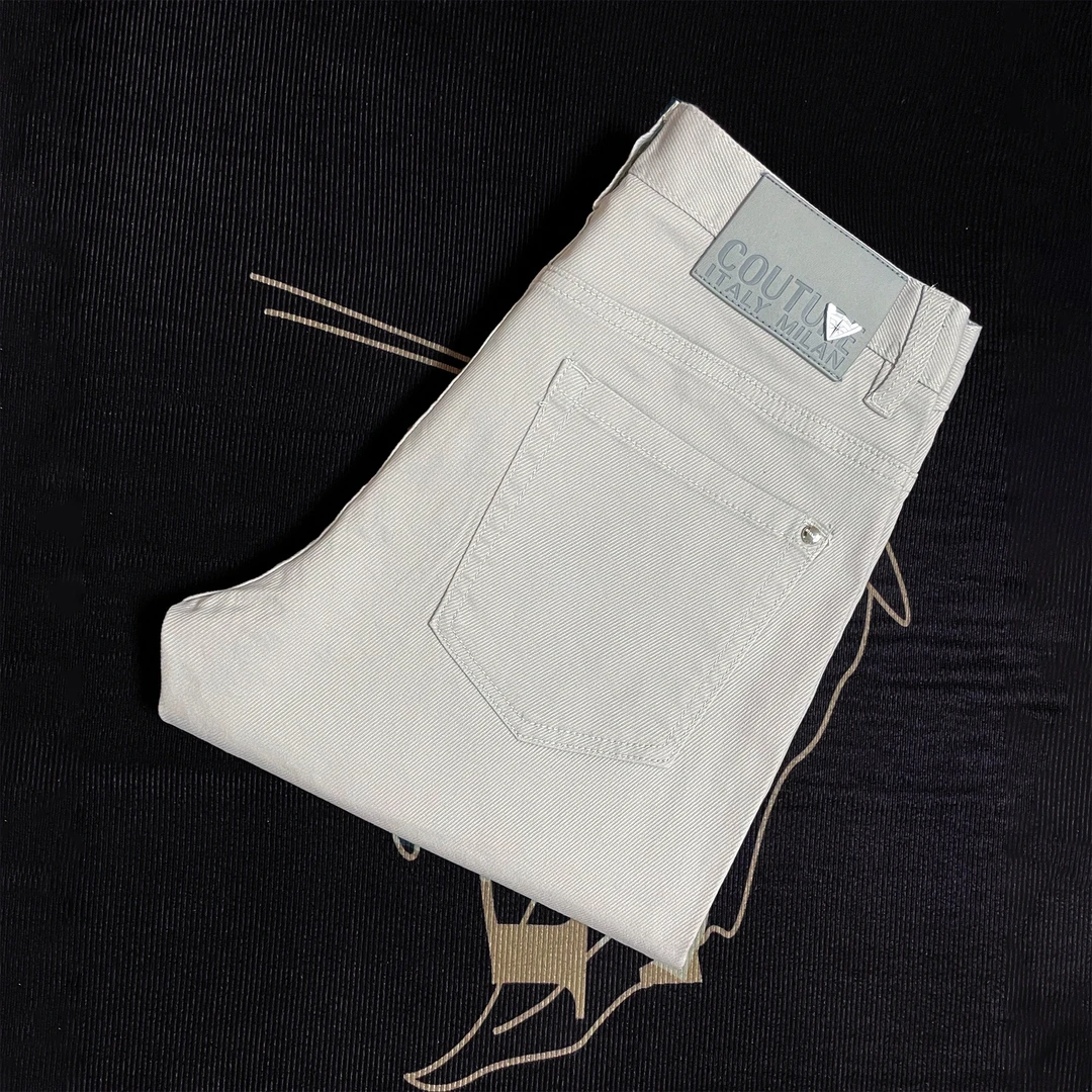 浅灰色牛仔裤男小直脚2025新款春夏长裤百搭休闲时尚百搭修身弹力